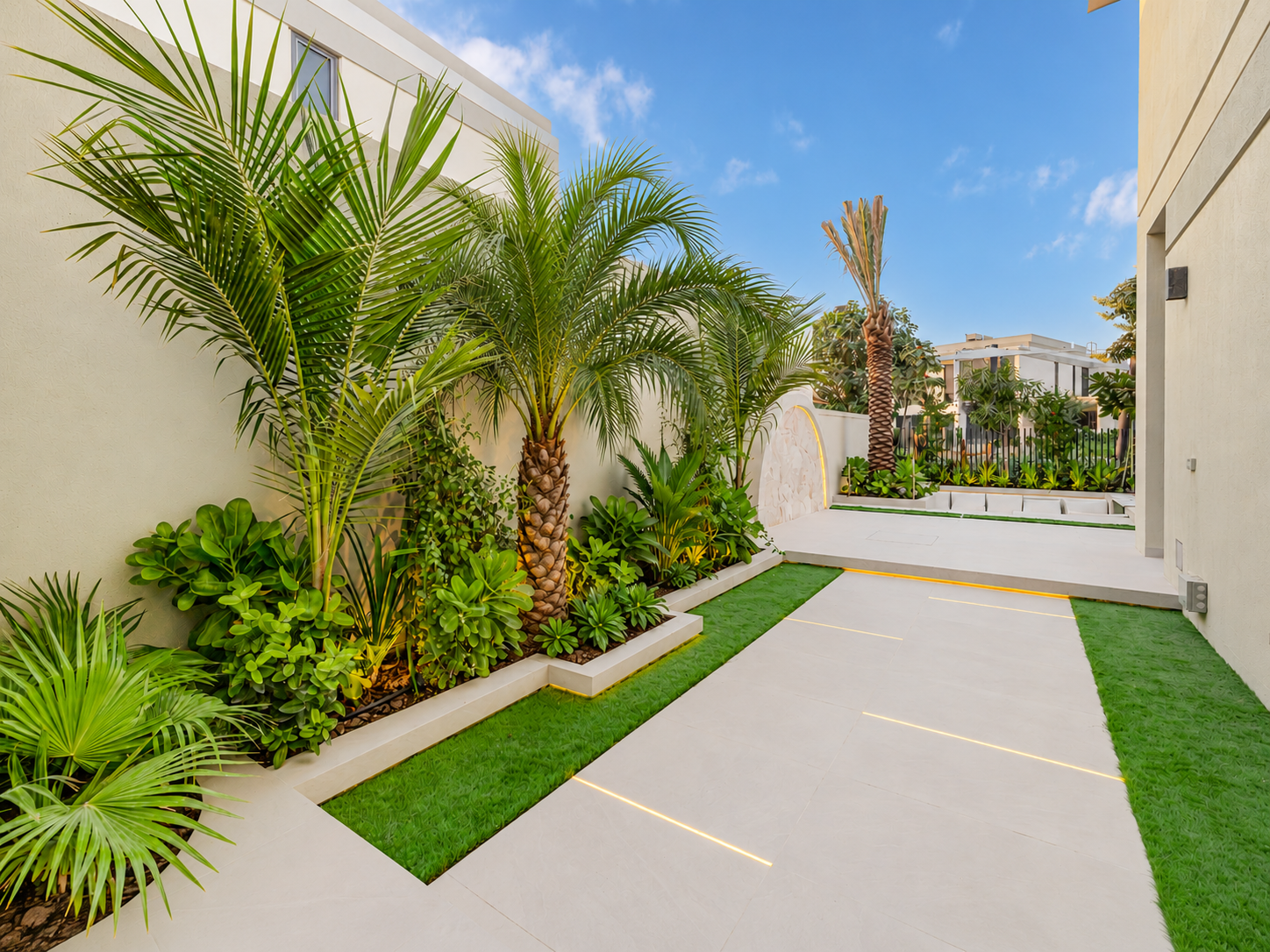 Landscaped Side Walkway